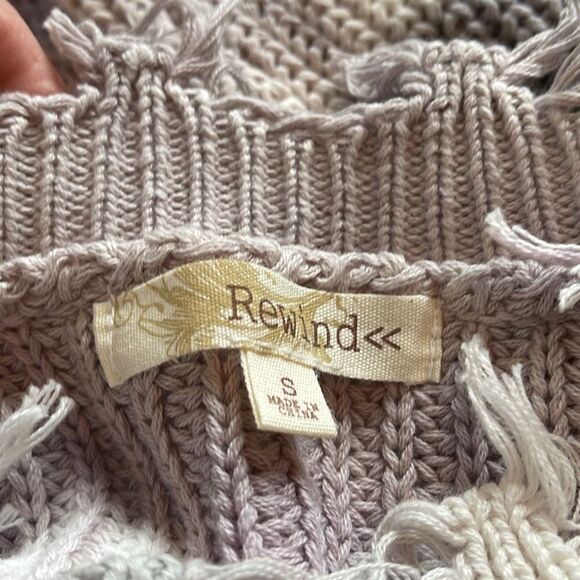 Rewind Women’s Tie Dye Vneck Sweater with Destruction size small new with tags - Picture 5 of 7